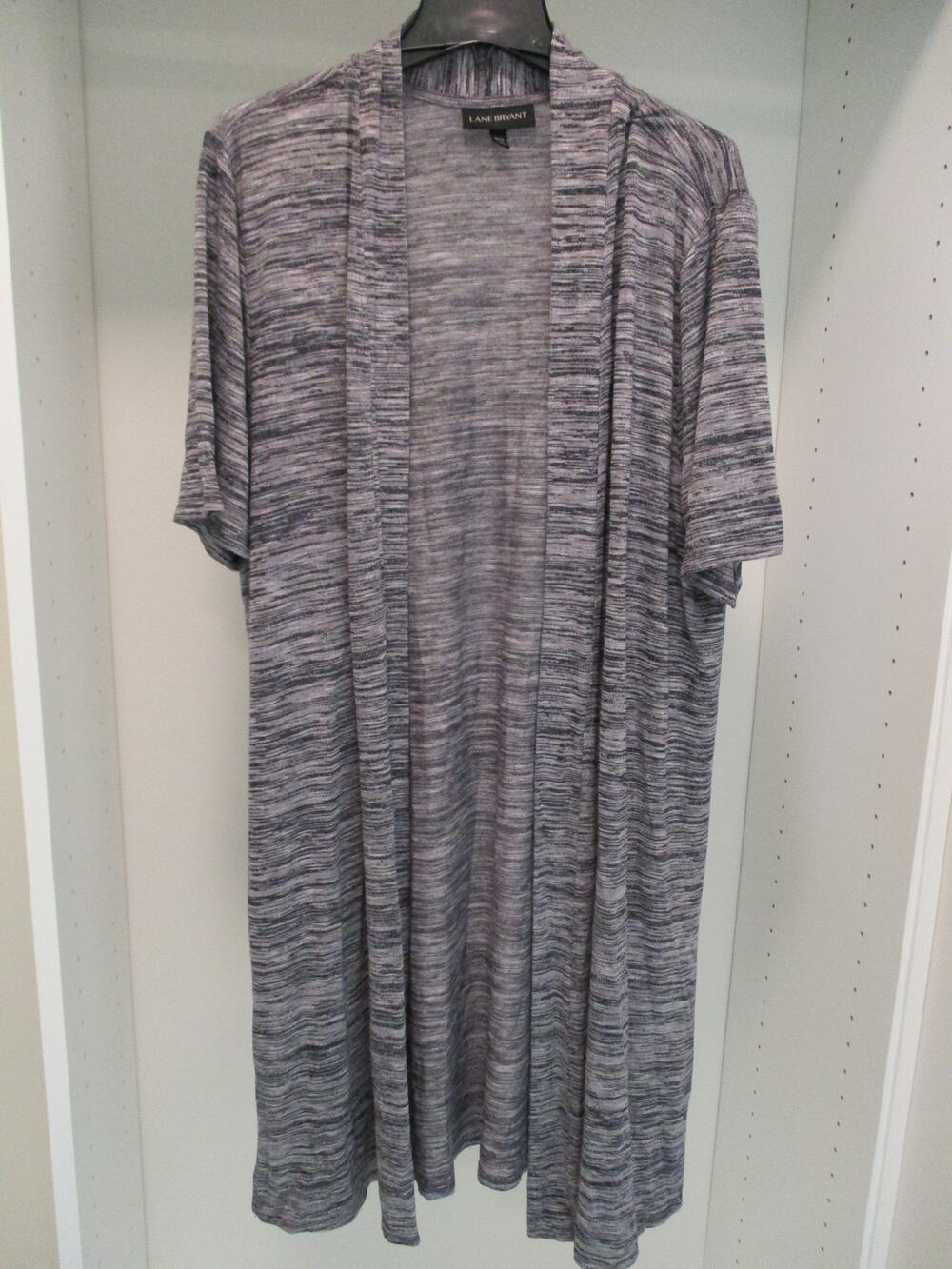 LANE BRYANT BLACK GRAY SHORT SLEEVE KIMONO DUSTER 18/20